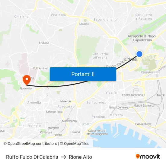 Ruffo Fulco Di Calabria to Rione Alto map