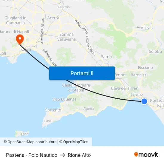 Pastena  - Polo Nautico to Rione Alto map