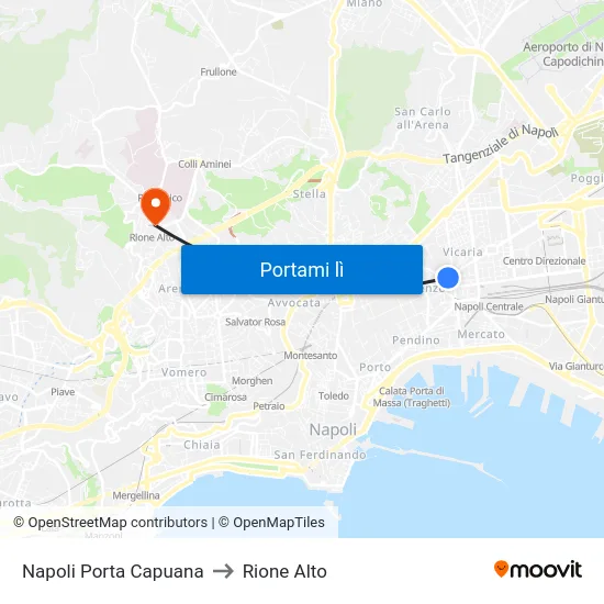 Napoli Porta Capuana to Rione Alto map