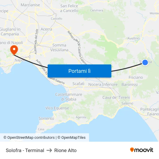 Solofra - Terminal to Rione Alto map