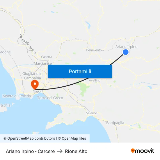 Ariano Irpino - Carcere to Rione Alto map