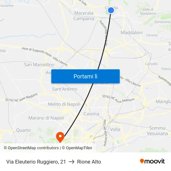 Ruggiero - Paglione to Rione Alto map
