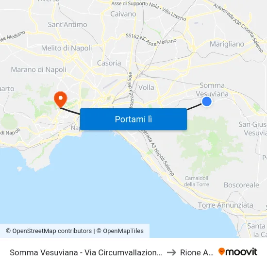 Somma Vesuviana - Via Circumvallazione,120 to Rione Alto map