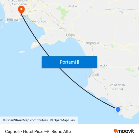 Caprioli - Hotel Pica to Rione Alto map