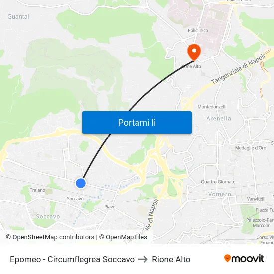 Epomeo - Circumflegrea Soccavo to Rione Alto map