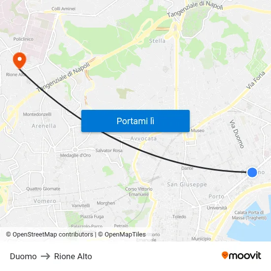 Duomo to Rione Alto map