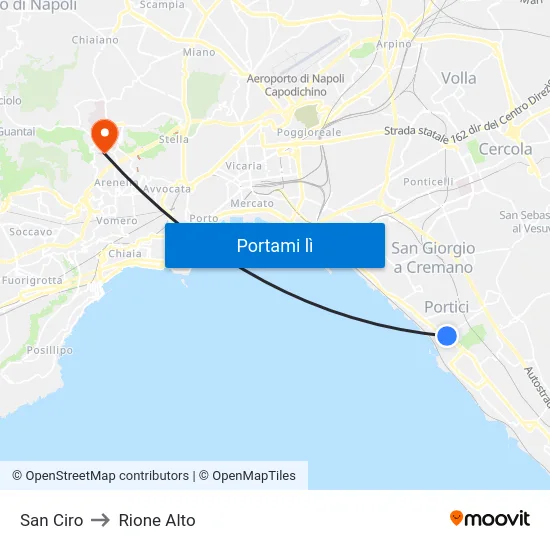 San Ciro to Rione Alto map