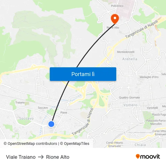 Viale Traiano to Rione Alto map