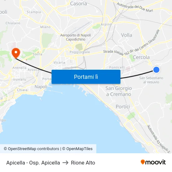 Apicella - Osp. Apicella to Rione Alto map