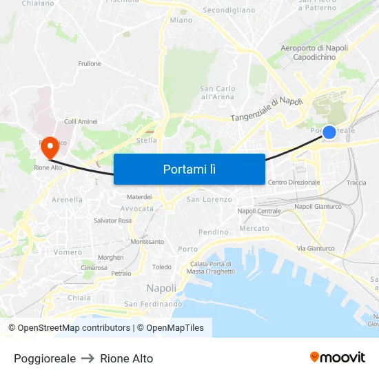 Poggioreale to Rione Alto map