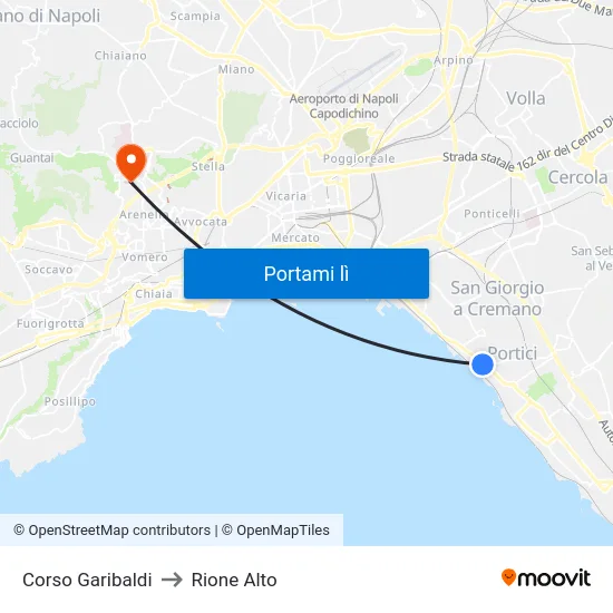 Corso Garibaldi to Rione Alto map