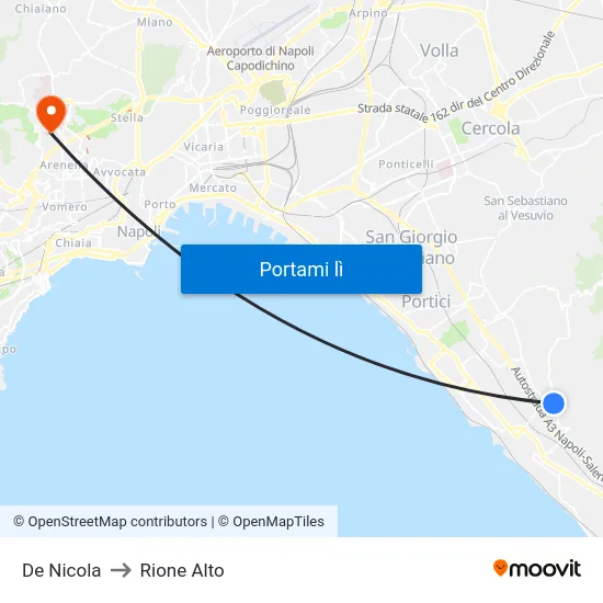 De Nicola to Rione Alto map