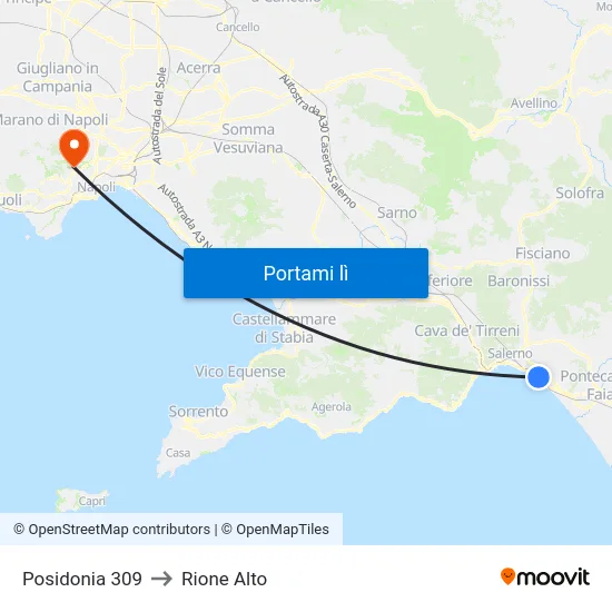 Posidonia 309 to Rione Alto map