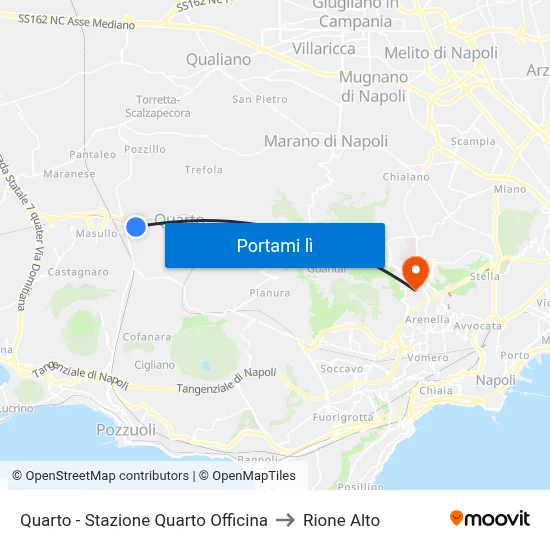 Quarto - Stazione Quarto Officina to Rione Alto map