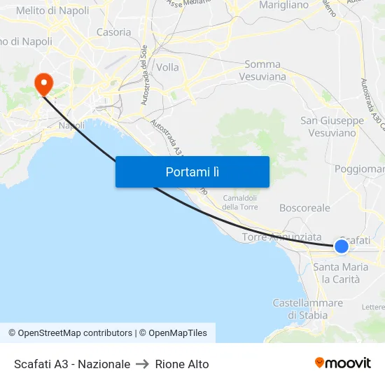 Scafati A3 - Nazionale to Rione Alto map