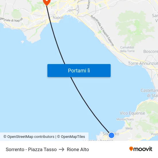 Sorrento - Piazza Tasso to Rione Alto map