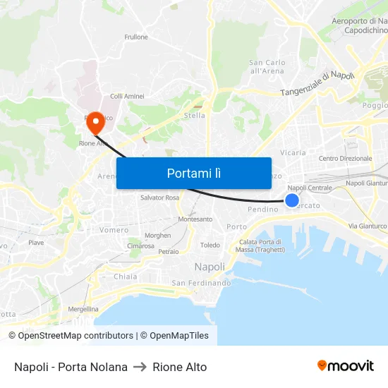 Napoli - Porta Nolana to Rione Alto map