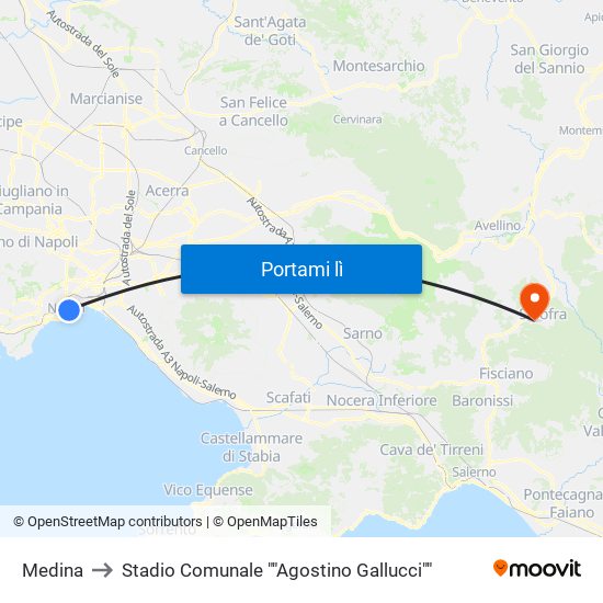 Medina to Stadio Comunale ""Agostino Gallucci"" map