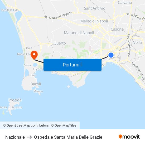 Nazionale to Ospedale Santa Maria Delle Grazie map