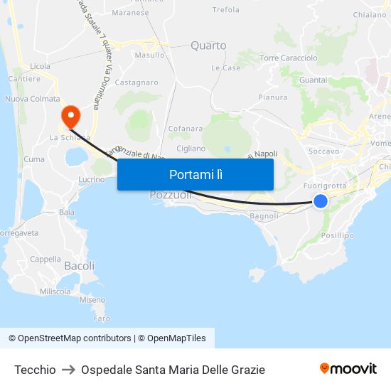 Tecchio to Ospedale Santa Maria Delle Grazie map