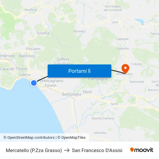 Mercatello (P.Zza Grasso) to San Francesco D'Assisi map
