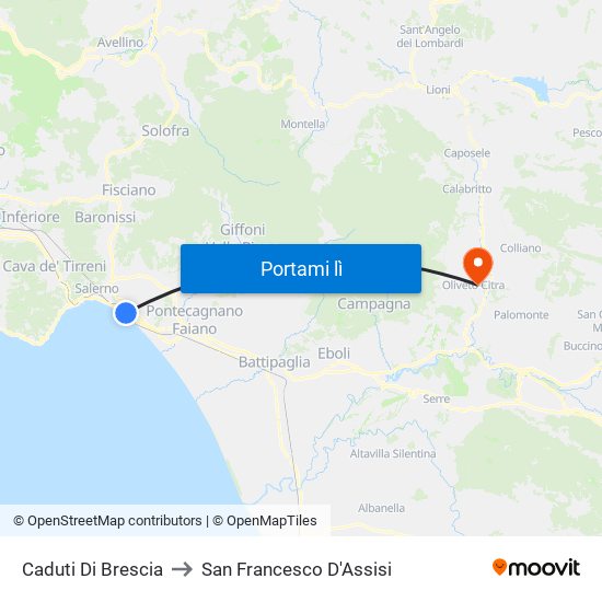 Caduti Di Brescia to San Francesco D'Assisi map
