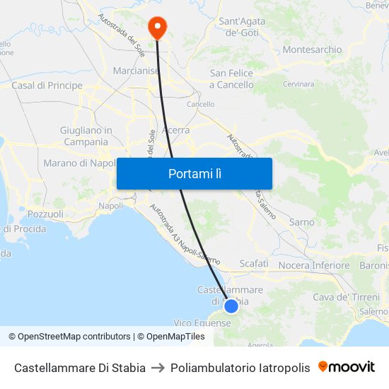 Castellammare Di Stabia to Poliambulatorio Iatropolis map