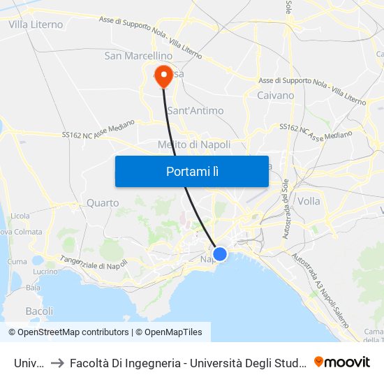 Università to Facoltà Di Ingegneria - Università Degli Studi Della Campania Luigi Vanvitelli map