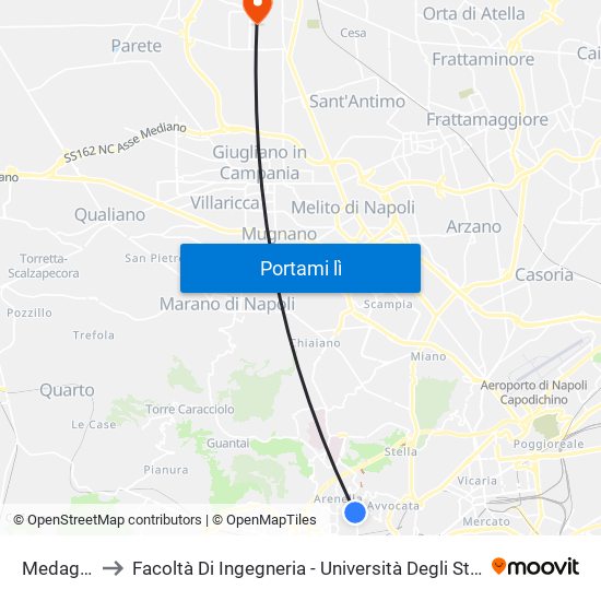 Medaglie D'Oro to Facoltà Di Ingegneria - Università Degli Studi Della Campania Luigi Vanvitelli map