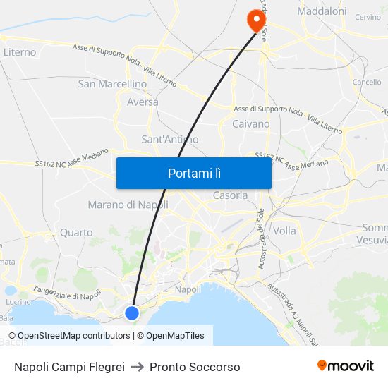 Napoli Campi Flegrei to Pronto Soccorso map