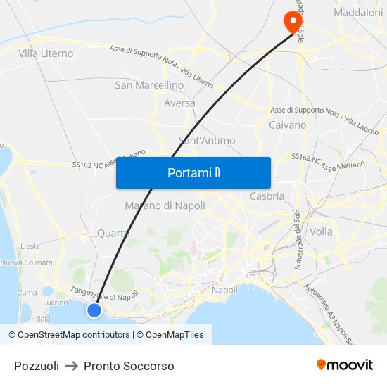 Pozzuoli to Pronto Soccorso map