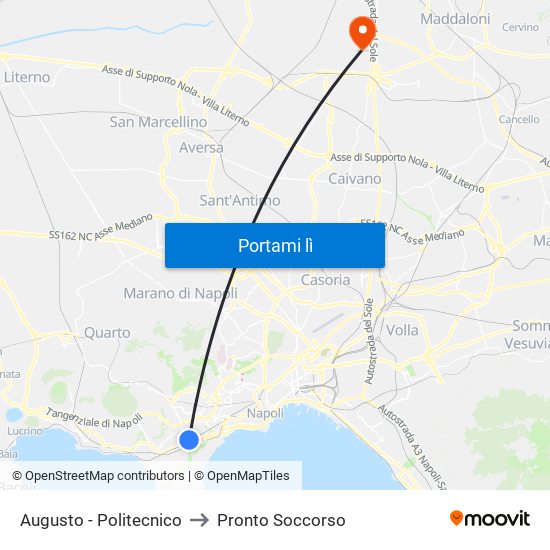 Augusto - Politecnico to Pronto Soccorso map