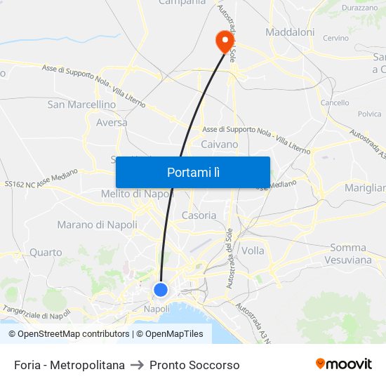 Foria - Metropolitana to Pronto Soccorso map