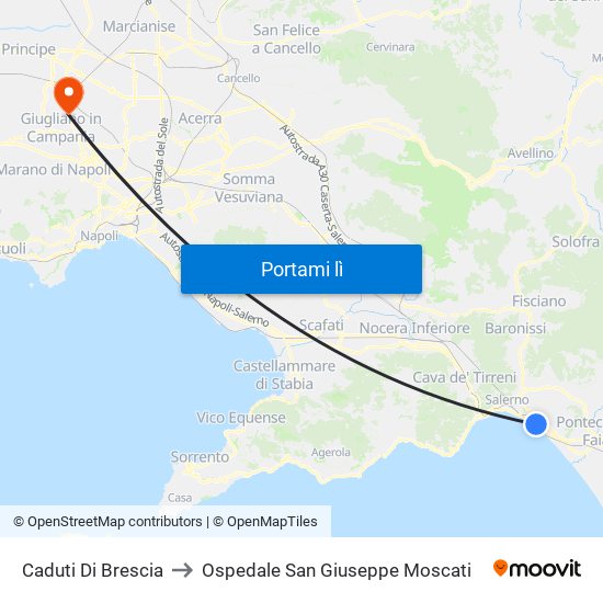 Caduti Di Brescia to Ospedale San Giuseppe Moscati map