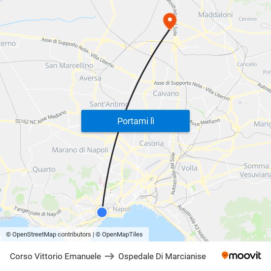 Corso Vittorio Emanuele to Ospedale Di Marcianise map