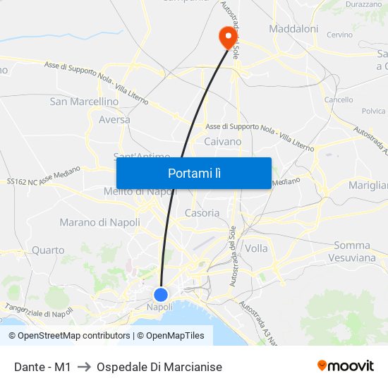 Dante - M1 to Ospedale Di Marcianise map