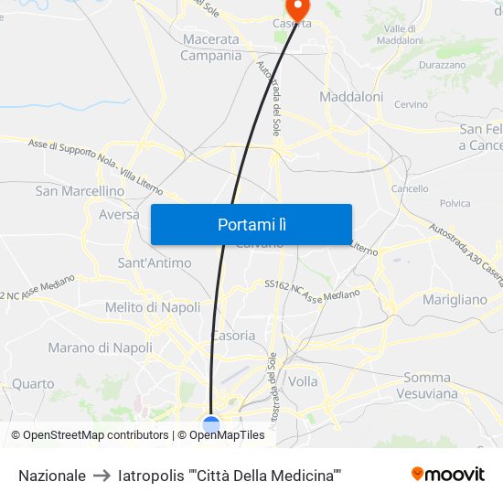 Nazionale to Iatropolis ""Città Della Medicina"" map