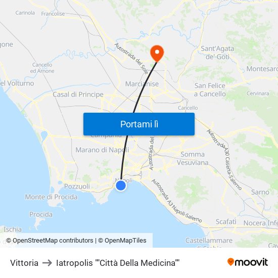 Vittoria to Iatropolis ""Città Della Medicina"" map