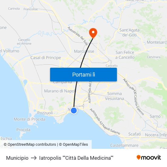 Municipio to Iatropolis ""Città Della Medicina"" map