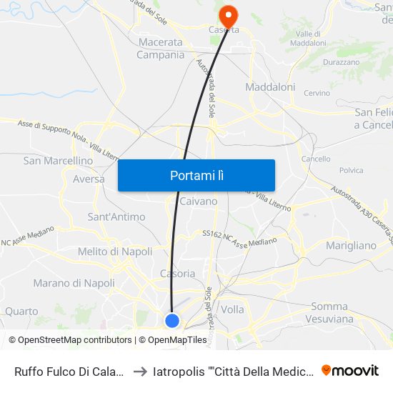 Ruffo Fulco Di Calabria to Iatropolis ""Città Della Medicina"" map