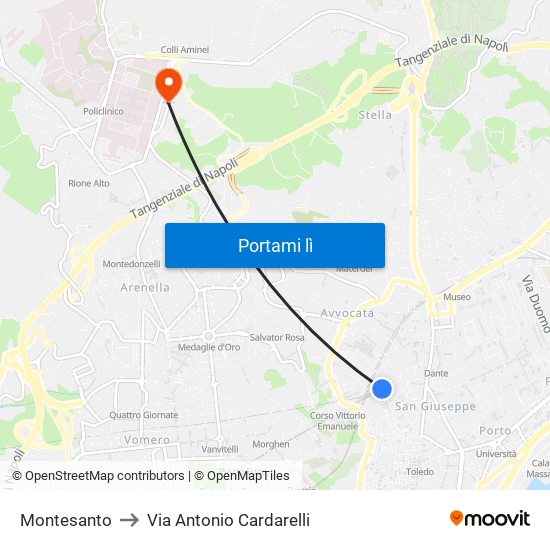 Montesanto to Via Antonio Cardarelli map