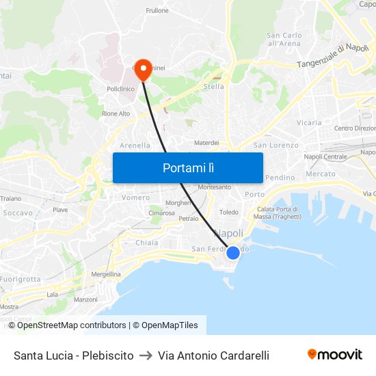 Santa Lucia - Plebiscito to Via Antonio Cardarelli map