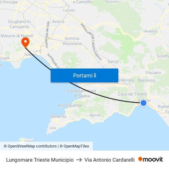 Lungomare Trieste Municipio to Via Antonio Cardarelli map