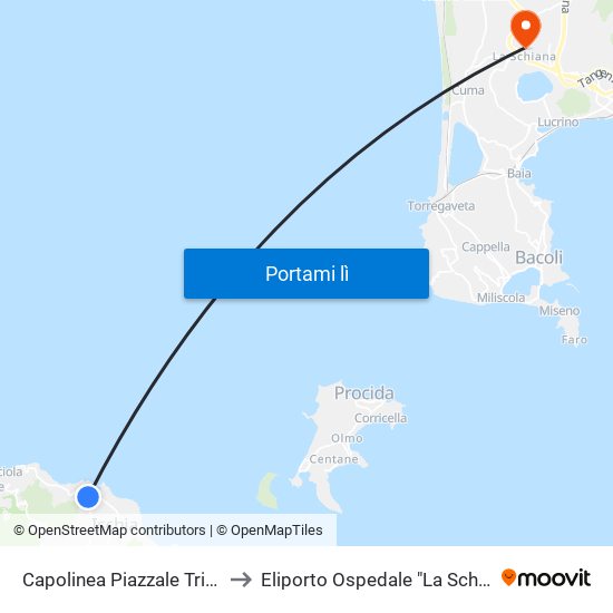 Capolinea Piazzale Trieste to Eliporto Ospedale "La Schiana" map