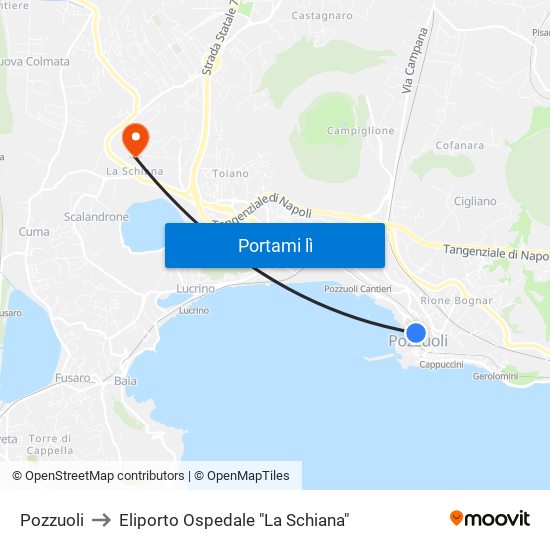 Pozzuoli to Eliporto Ospedale "La Schiana" map