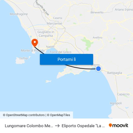 Lungomare Colombo Mercatello to Eliporto Ospedale "La Schiana" map