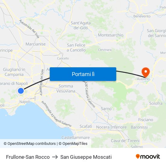 Frullone-San Rocco to San Giuseppe Moscati map