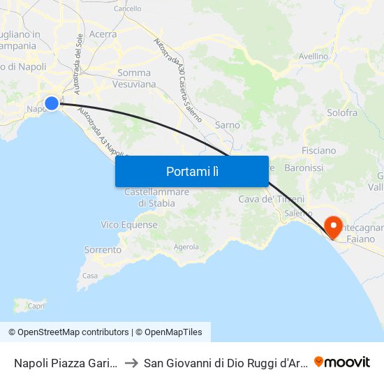 Napoli Piazza Garibaldi to San Giovanni di Dio Ruggi d'Aragona map