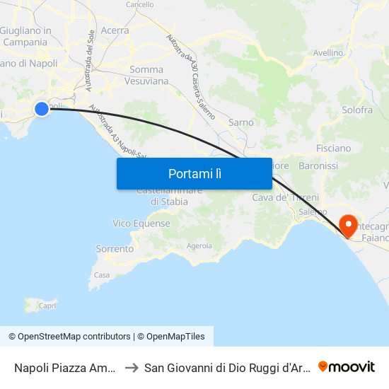 Napoli Piazza Amedeo to San Giovanni di Dio Ruggi d'Aragona map