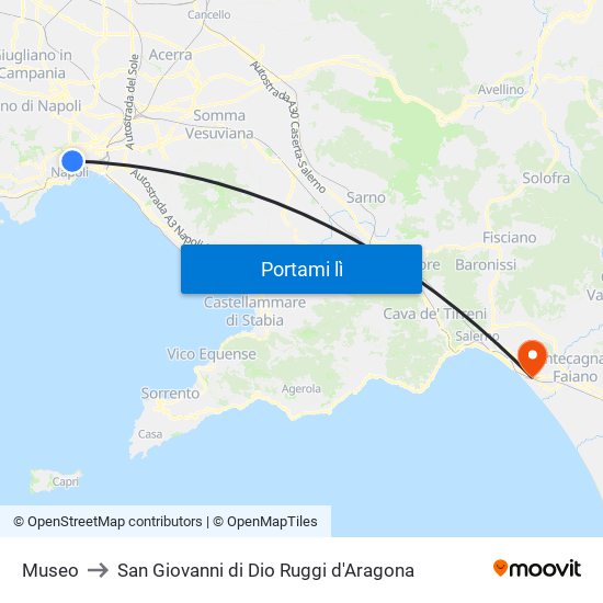 Museo to San Giovanni di Dio Ruggi d'Aragona map